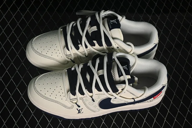 All categories Nk SB Dunk Series Nk SB Dunk Low High-end customized low-top sneakers Nike SB Dunk Low LV joint navy blue drawstring Anniversary high-end customized low-top casual sneakers YX5066-370